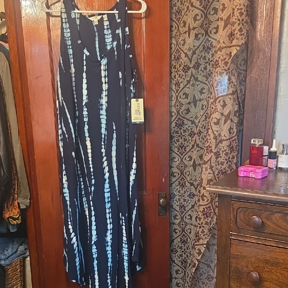 Terra & Sky Blue Tie-Dye Maxi Dress